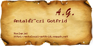 Antalóczi Gotfrid névjegykártya